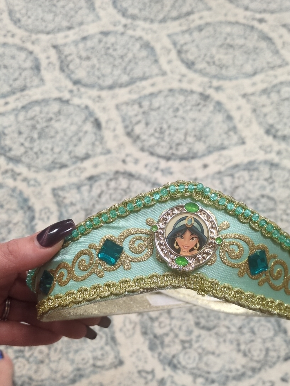 Disney Aqua and Gold Jasmine Tiara Headband for Kids